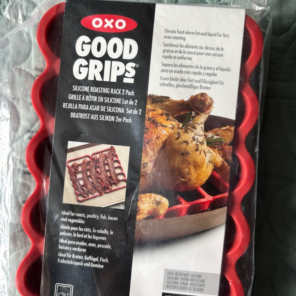 OXO Red Silicone Roasting Rack Set - Picture 2 of 4